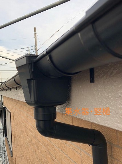 雨樋　集水器設置完了